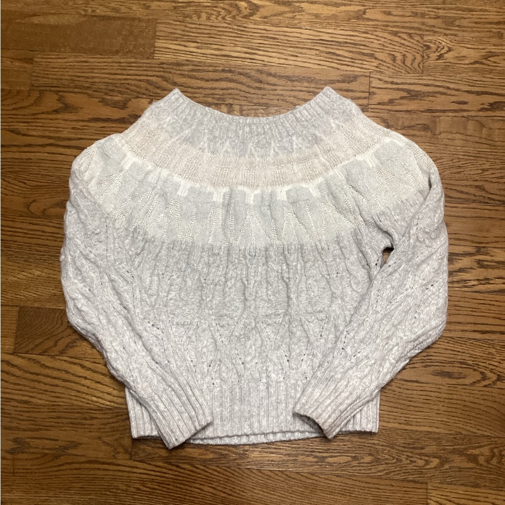 White House Black Market Neutrals cable knit sweater.